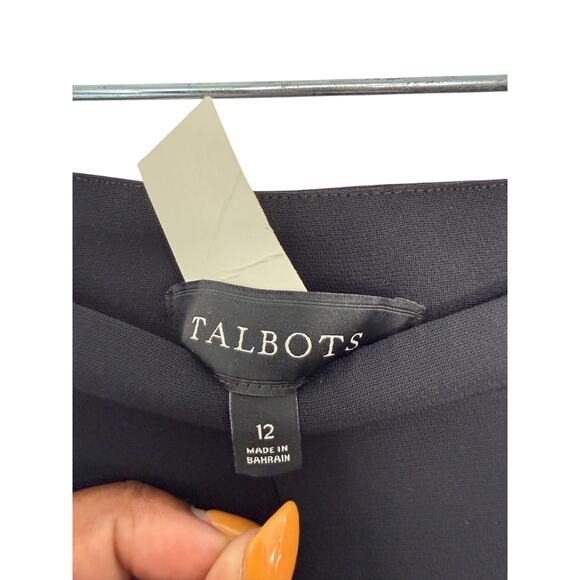 Talbots Dress Pants Black Cropped Wide Leg Office Work Career Business Size 12 - Picture 2 of 12